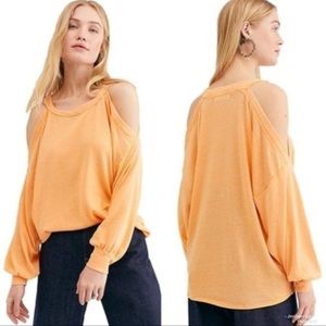 We The Free People Chill Out Cold-Shoulder Top Orange